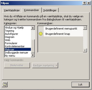 Excel VBA kursus - indsætte knap til VBA makro i værktøjslinje - fjernundervisning