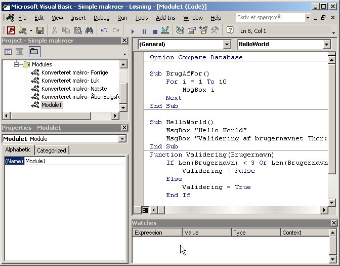 Access VBA kursus - L&oslash;kker - fjernundervisning