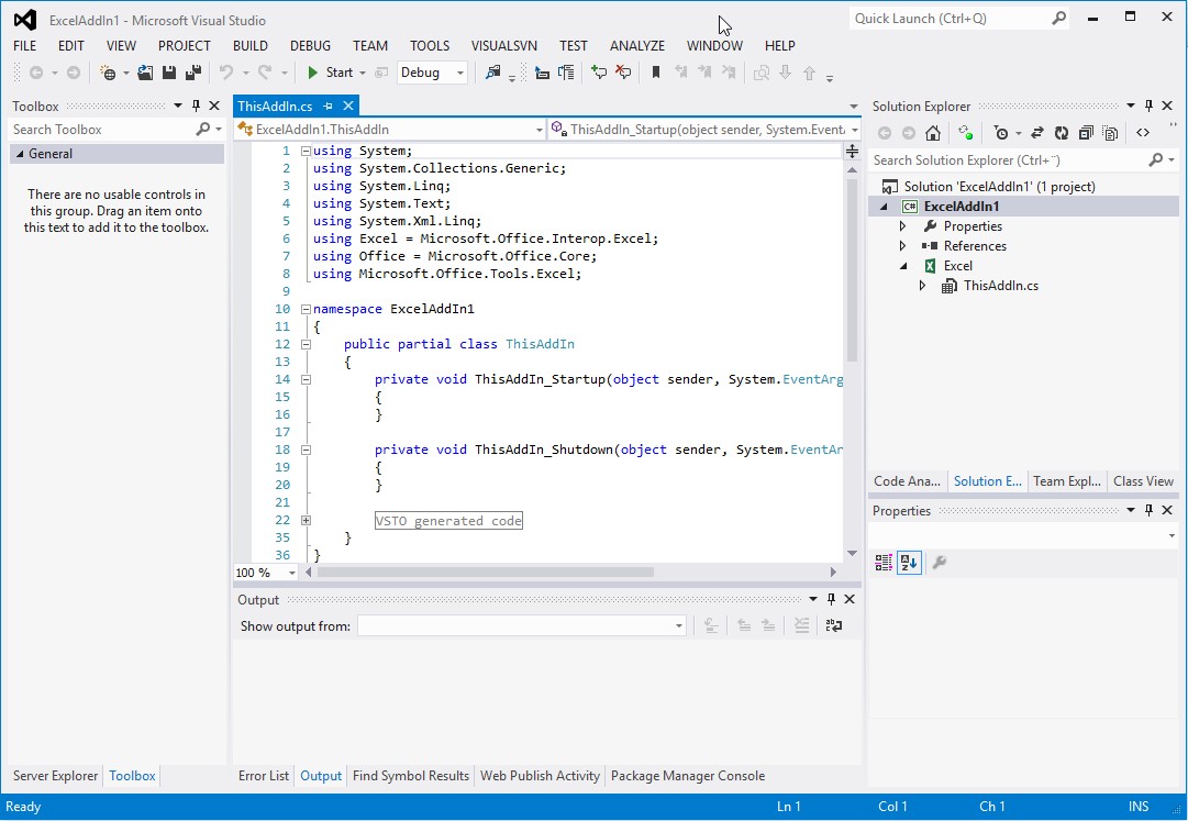 Excel Com add-in projekt